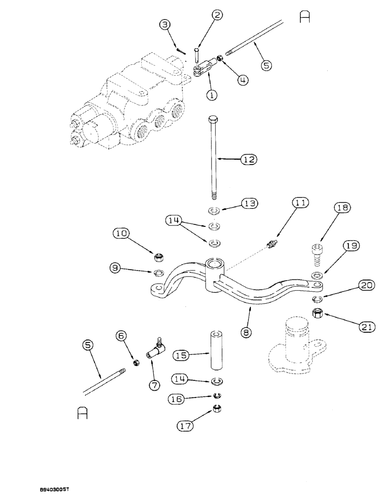 Схема запчастей Case 590 - (9-032) - BACKHOE SWING SEQUENCE VALVE CONTROL (09) - CHASSIS/ATTACHMENTS
