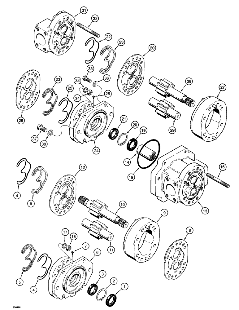 Схема запчастей Case 1187 - (210) - S615229 HYDRAULIC PUMP, USED WITH CASE ENGINE (07) - HYDRAULIC SYSTEM