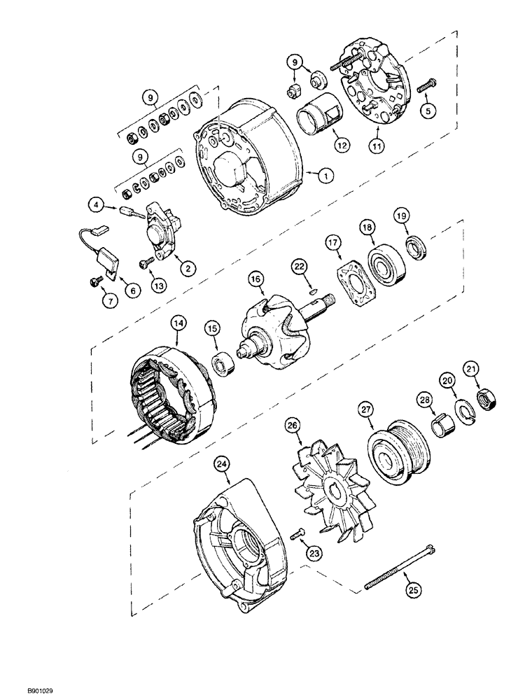 Схема запчастей Case 1150G - (4-004) - ALTERNATOR (06) - ELECTRICAL SYSTEMS