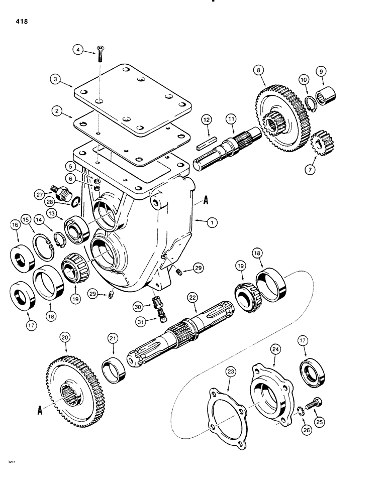 Схема запчастей Case P60 - (418) - H666875 HYDRA-BORER GEARBOX (89) - TOOLS