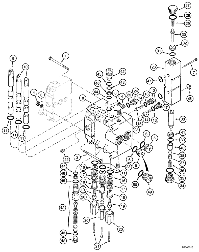 Схема запчастей Case 70XT - (08-48) - VALVE, CONTROL - BACKHOE (D125) (08) - HYDRAULICS