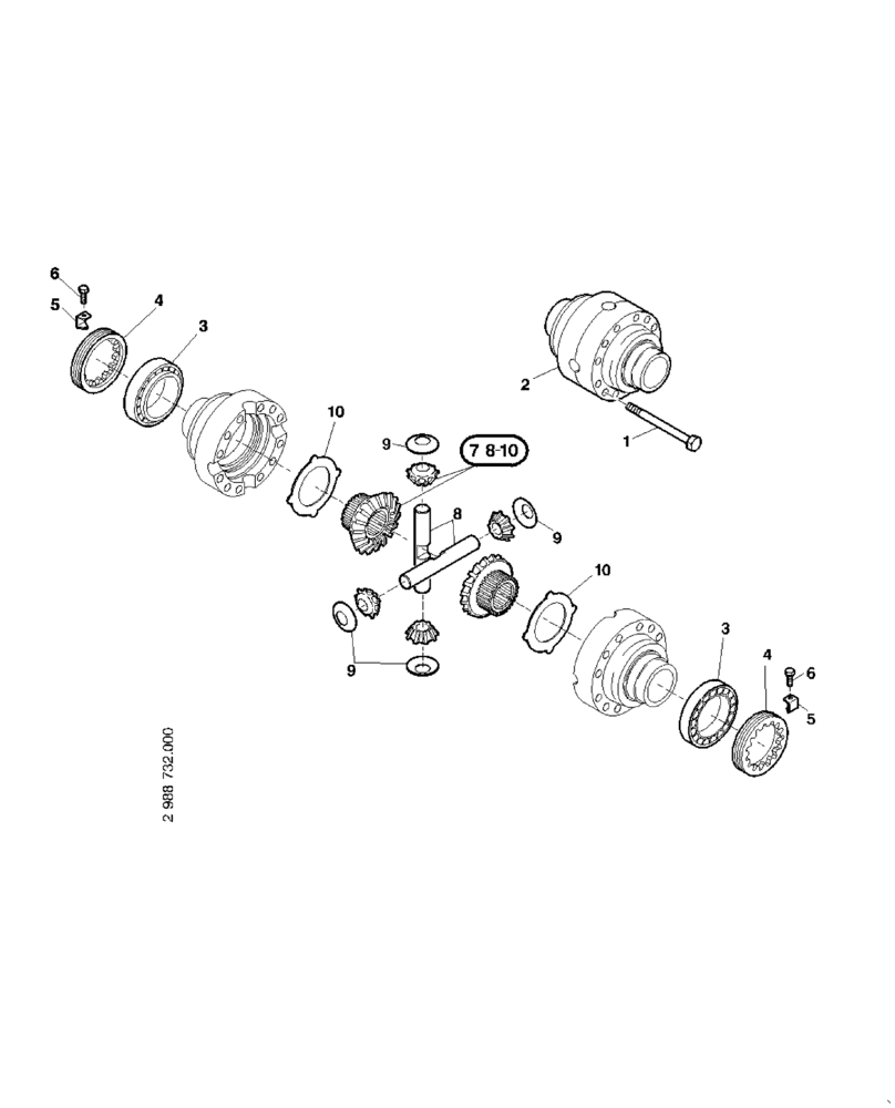 Схема запчастей Case 221E - (16.604[2988732000]) - REAR AXLE DIFFERENTIAL (27) - REAR AXLE SYSTEM