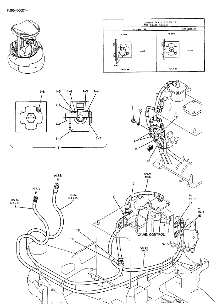 Схема запчастей Case CX50B - (01-029) - HYD LINES, UPP (NIBBLER & BREAKER) (35) - HYDRAULIC SYSTEMS