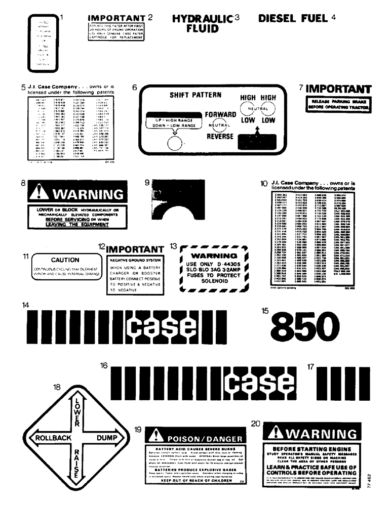 Схема запчастей Case 850 - (M01-1) - DECALS (05) - UPPERSTRUCTURE CHASSIS