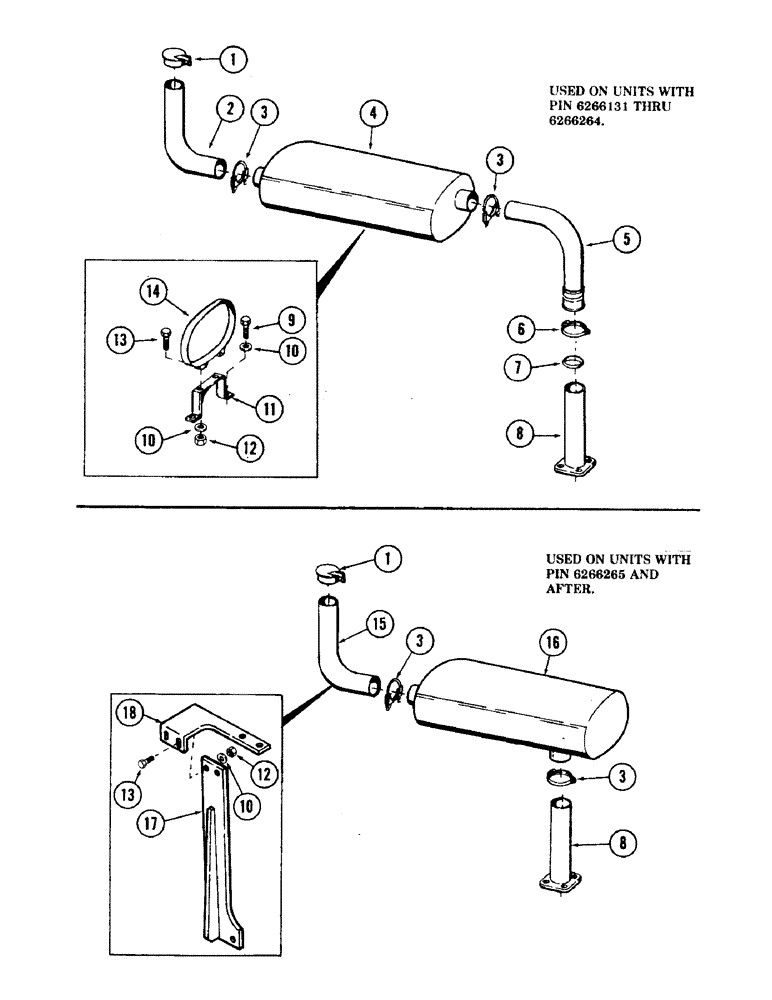 Схема запчастей Case 35 - (030) - MUFFLER AND ATTACHING PARTS, (USED ON DETROIT DIESEL 4-53 ENGINES) (10) - ENGINE
