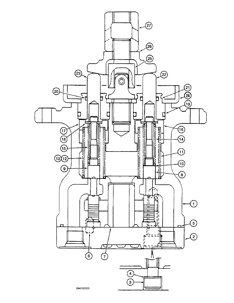 Схема запчастей Case 9060B - (8-104) - MANUALLY OPERATED CONTROL VALVE (08) - HYDRAULICS