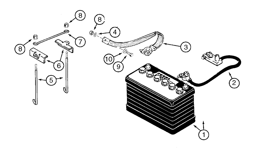 Схема запчастей Case 960 - (04-05) - BATTERY, DUAL (04) - ELECTRICAL SYSTEMS