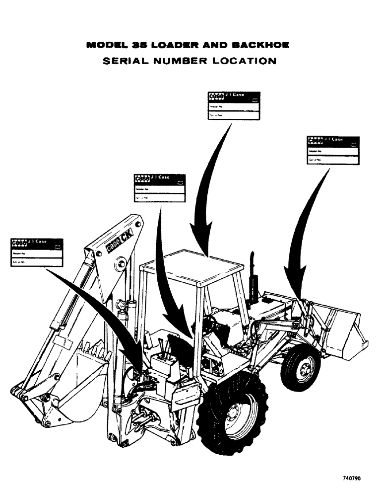 Схема запчастей Case 35 - (004) - SERIAL NUMBER LOCATION 