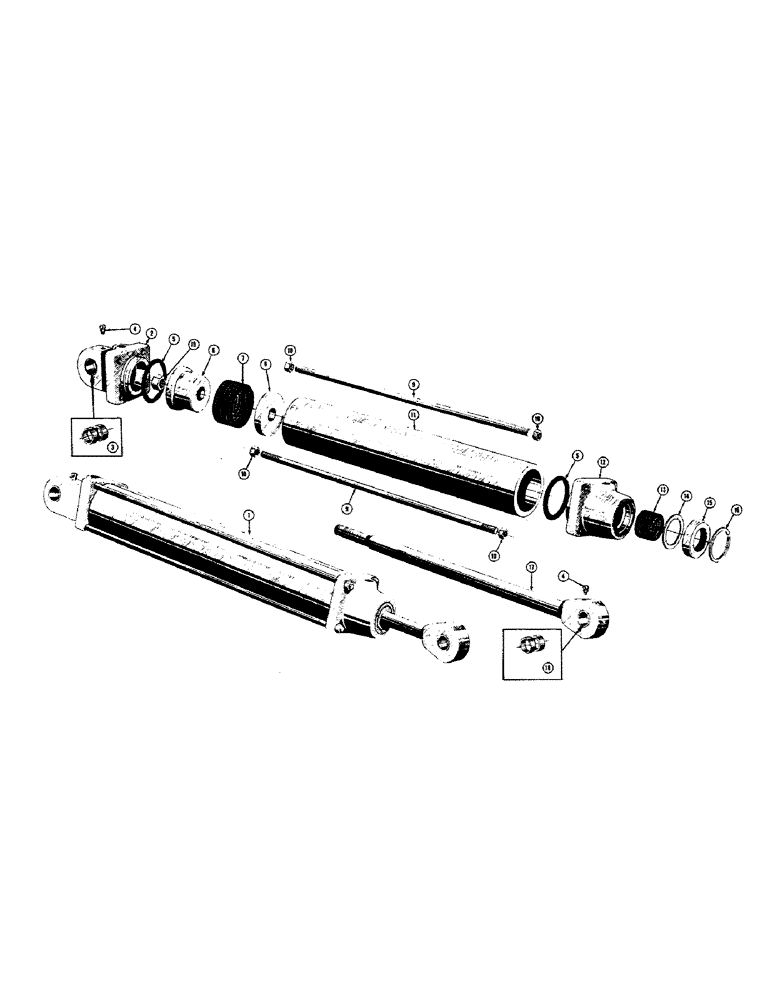 Схема запчастей Case 420B - (22) - D20411 AND D20412 TERRALOADR HYDRAULIC BUCKET CYLINDERS 