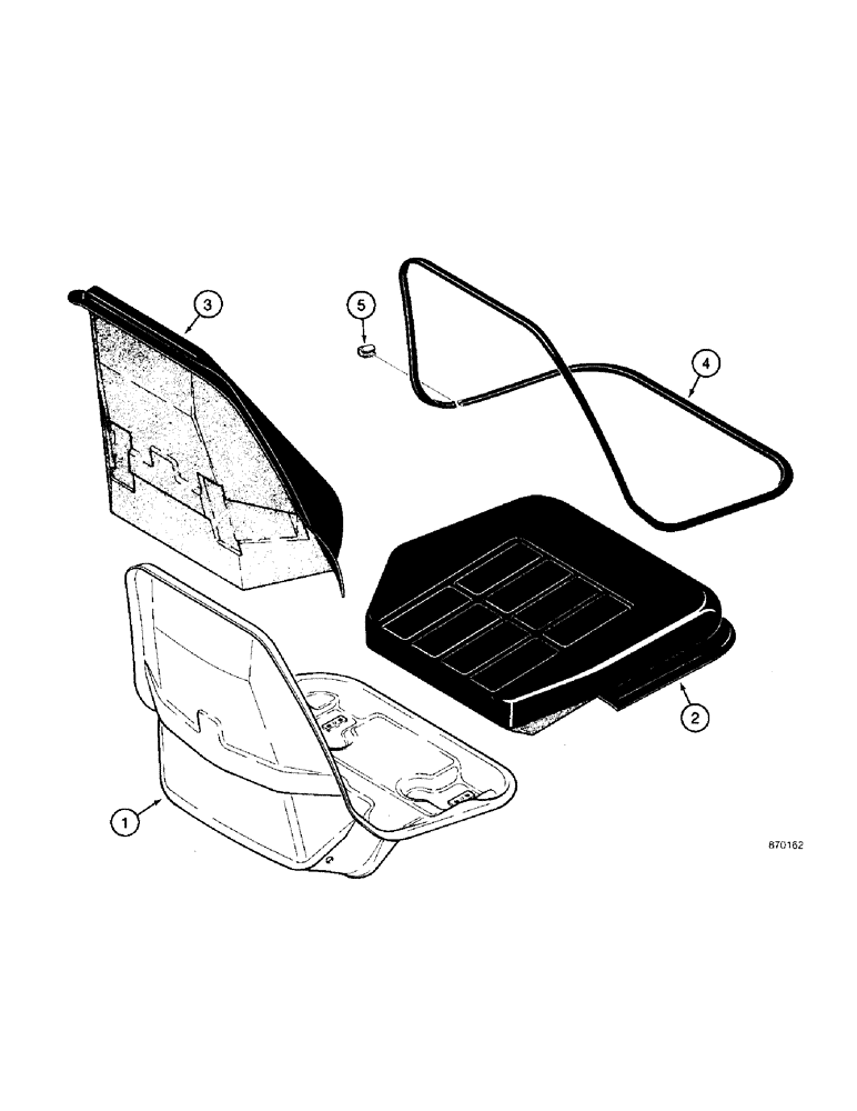 Схема запчастей Case 590 - (9-090) - STANDARD SEAT ASSEMBLY, D123196 STANDARD SEAT ASSEMBLY (09) - CHASSIS/ATTACHMENTS