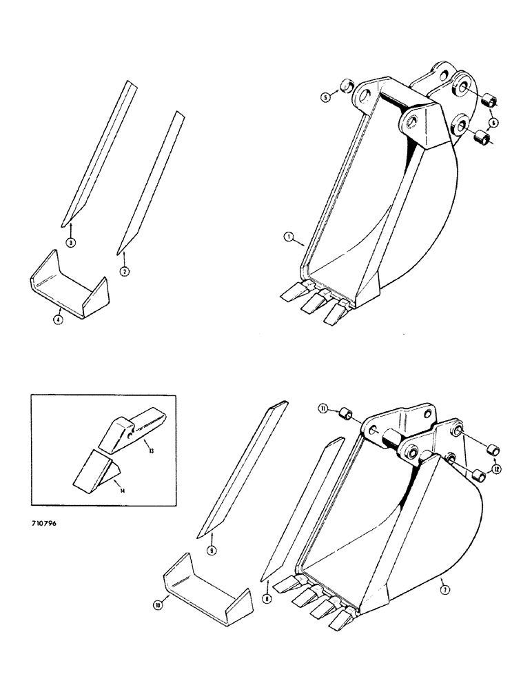 Схема запчастей Case 35 - (110) - TRENCHING BUCKETS 