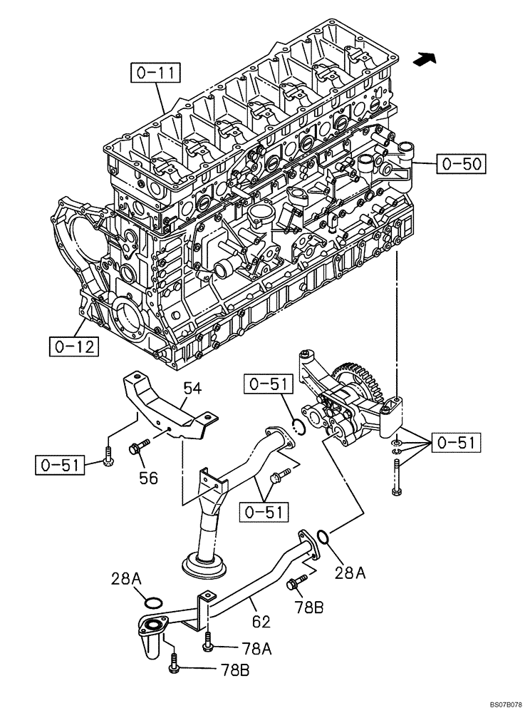 Схема запчастей Case CX470B - (02-37) - OIL CIRCUIT (02) - ENGINE