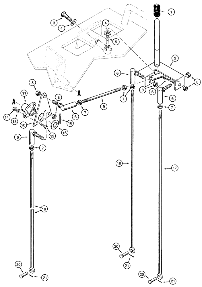 Схема запчастей Case 960 - (09-38) - CONTROLS BACKFILL BLADE (09) - CHASSIS