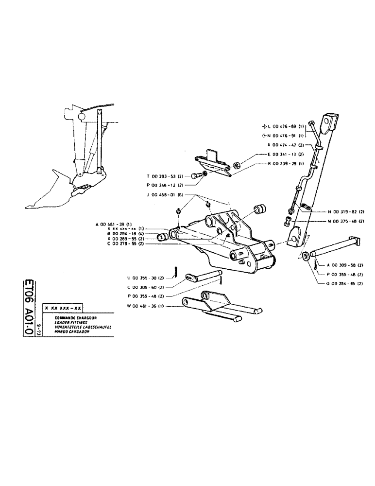 Схема запчастей Case TC45 - (110) - LOADER FITTINGS 
