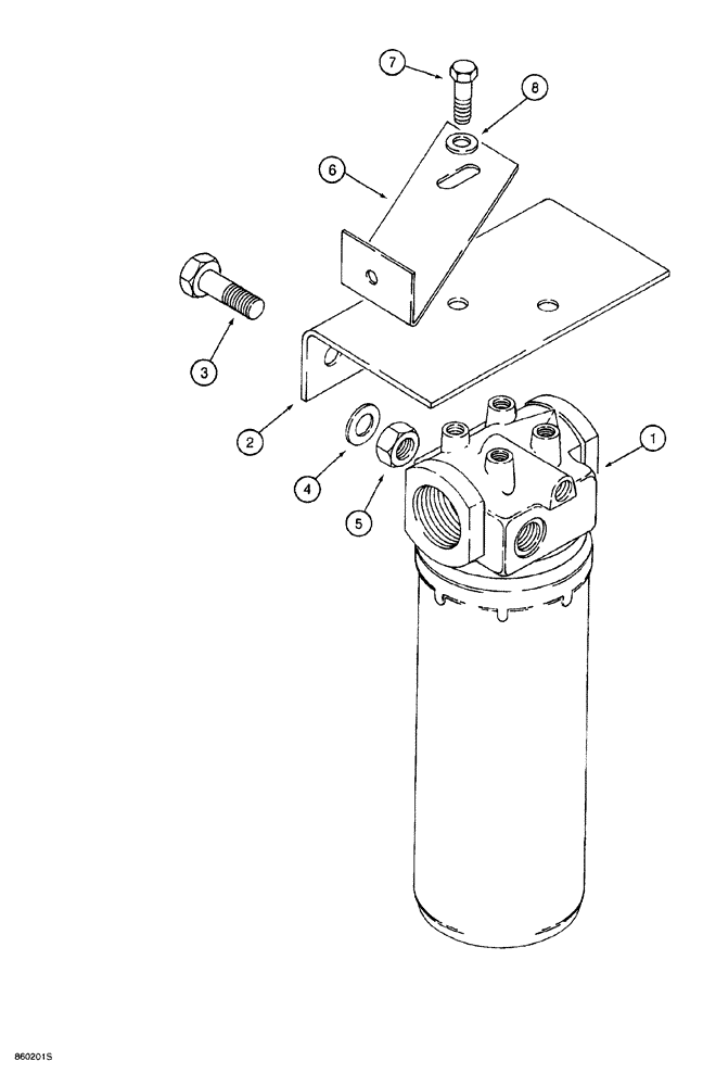Схема запчастей Case 760 - (06-010) - CHARGE FILTER MOUNTING (14) - MAIN GEARBOX & DRIVE