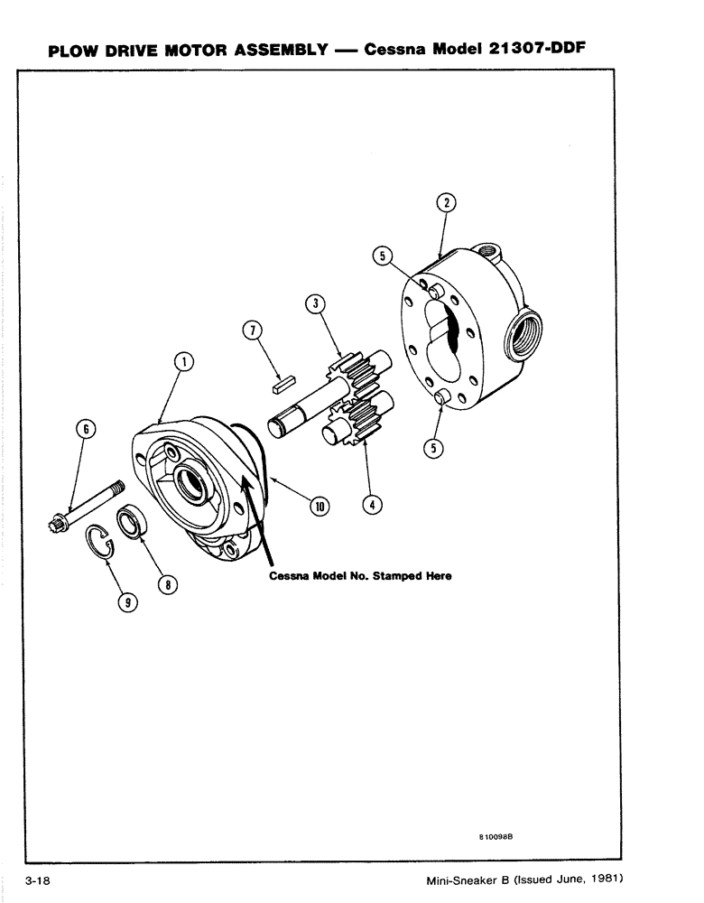 Схема запчастей Case CASE - (3-18) - PLOW DRIVE MOTOR ASSEMBLY - CESSNA MODEL 21307-DDF (08) - HYDRAULICS