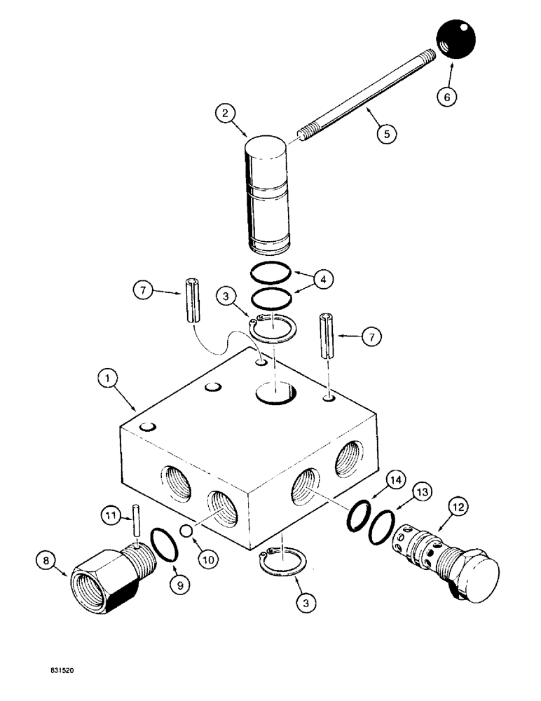Схема запчастей Case TF300 - (8-48) - REMOTE HYDRAULIC CONTROL VALVE (08) - HYDRAULICS