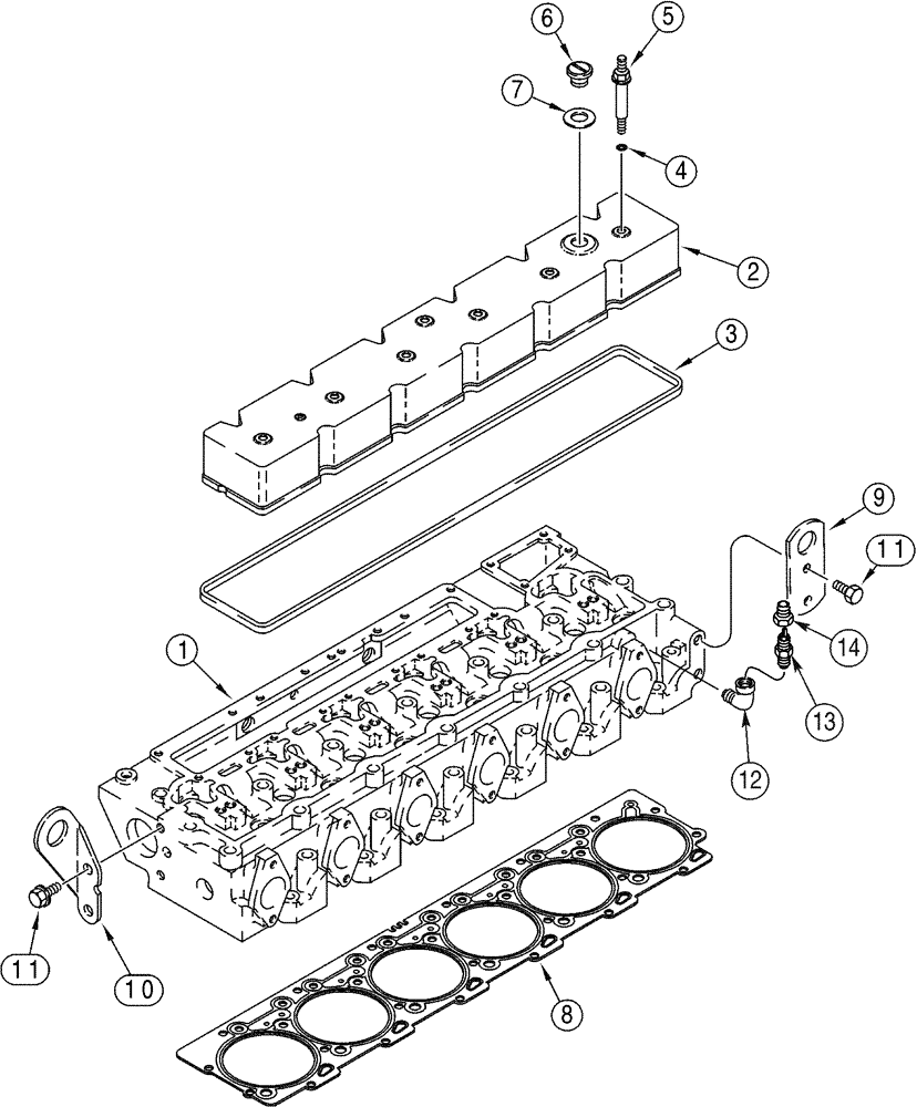 Схема запчастей Case 821C - (02-34) - CYLINDER HEAD COVER (02) - ENGINE
