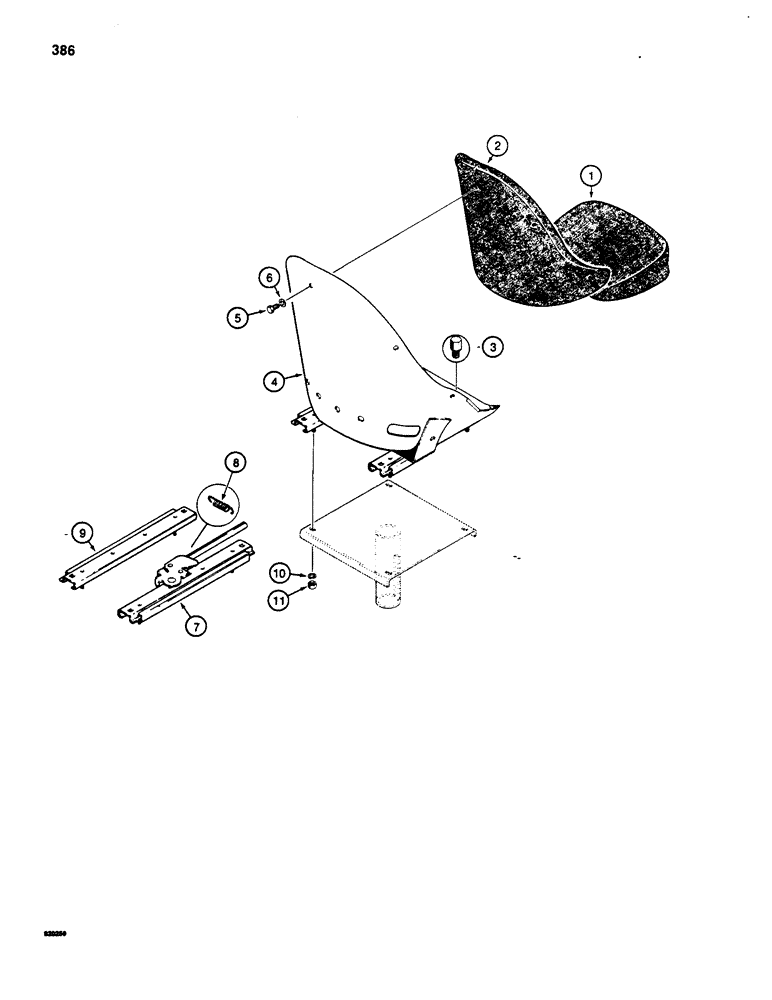 Схема запчастей Case W20B - (386) - L46484 AND L77247 SEAT ASSEMBLIES (09) - CHASSIS/ATTACHMENTS