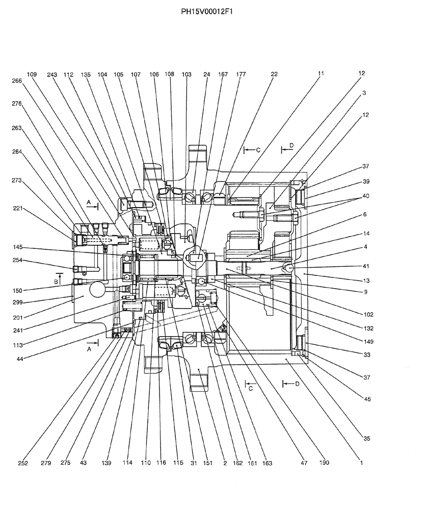 Схема запчастей Case CX50B - (07-022[01]) - MOTOR ASSY (PROPELLING) (PH15V00012F1) ELECTRICAL AND HYDRAULIC COMPONENTS