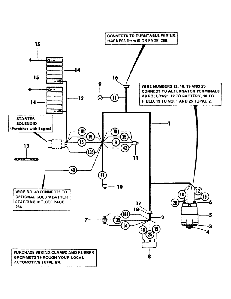 Схема запчастей Case 40BLC - (270) - ENGINE WIRING HARNESS FOR: CASE 504BD DIESEL ENGINE (06) - ELECTRICAL SYSTEMS