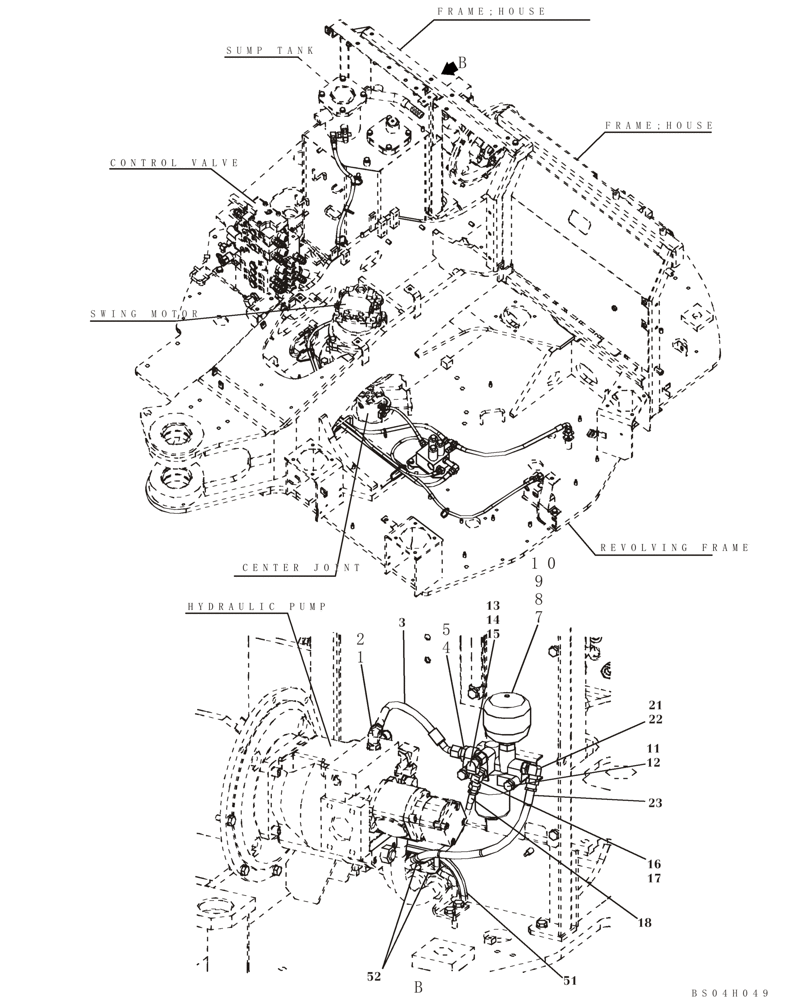 Схема запчастей Case CX80 - (08-46) - HYDRAULICS - PILOT PRESSURE, RETURN LINES (08) - HYDRAULICS