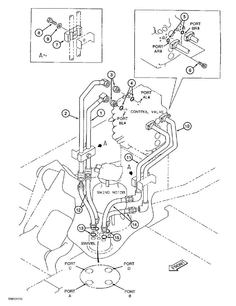 Схема запчастей Case 9010B - (8-074) - TRACK DRIVE HYDRAULIC CIRCUIT (08) - HYDRAULICS