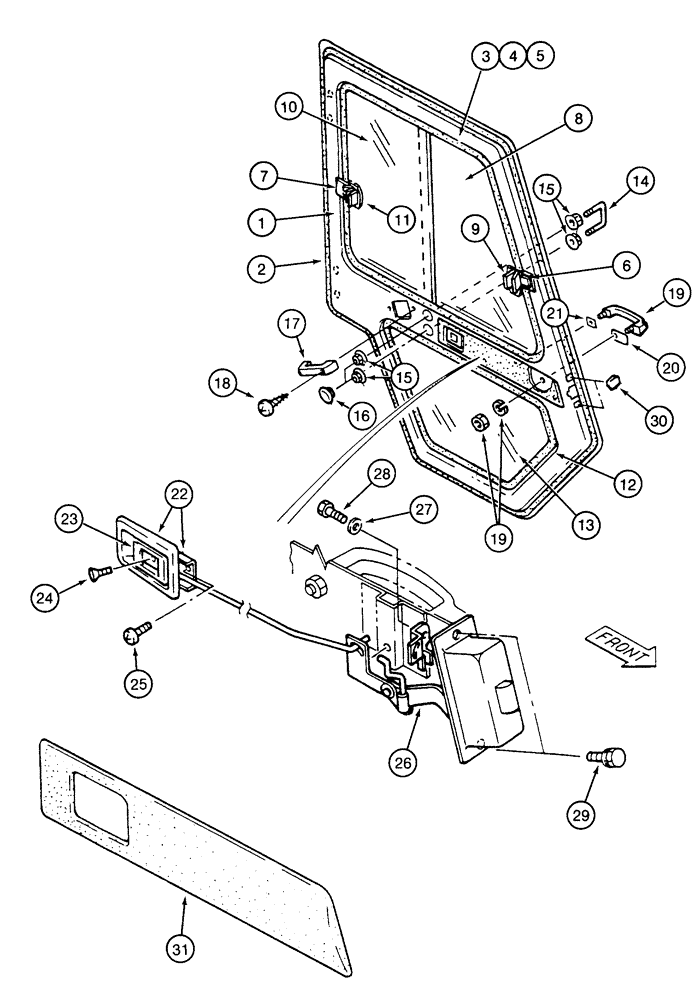 Схема запчастей Case 9040 - (9-52) - CAB DOOR (09) - CHASSIS