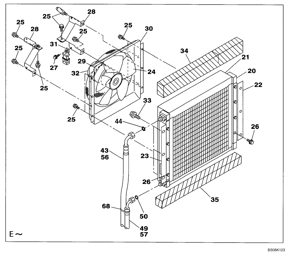 Схема запчастей Case CX460 - (09-25) - CAB AIR CONDITIONING - CONDENSER (09) - CHASSIS/ATTACHMENTS