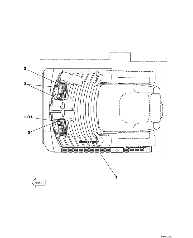 Схема запчастей Case CX330 - (09-011-00[01]) - MAT, FLOOR - OPERATORS COMPARTMENT (09) - CHASSIS