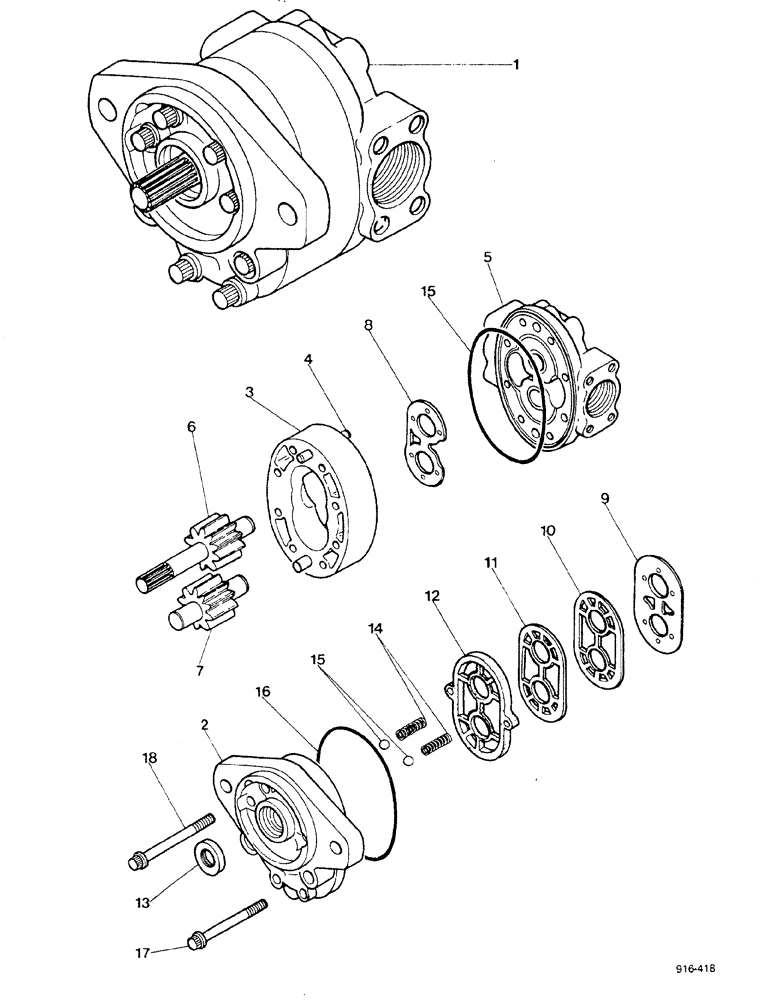 Схема запчастей Case 580F - (168) - HYDRAULICS, PUMP, CESSNA (35) - HYDRAULIC SYSTEMS