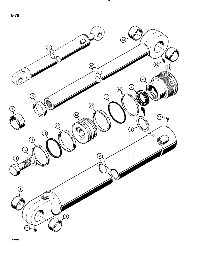 Схема запчастей Case 35C - (8-76) - G103350 AND G109434 BUCKET CYLINDERS (08) - HYDRAULICS