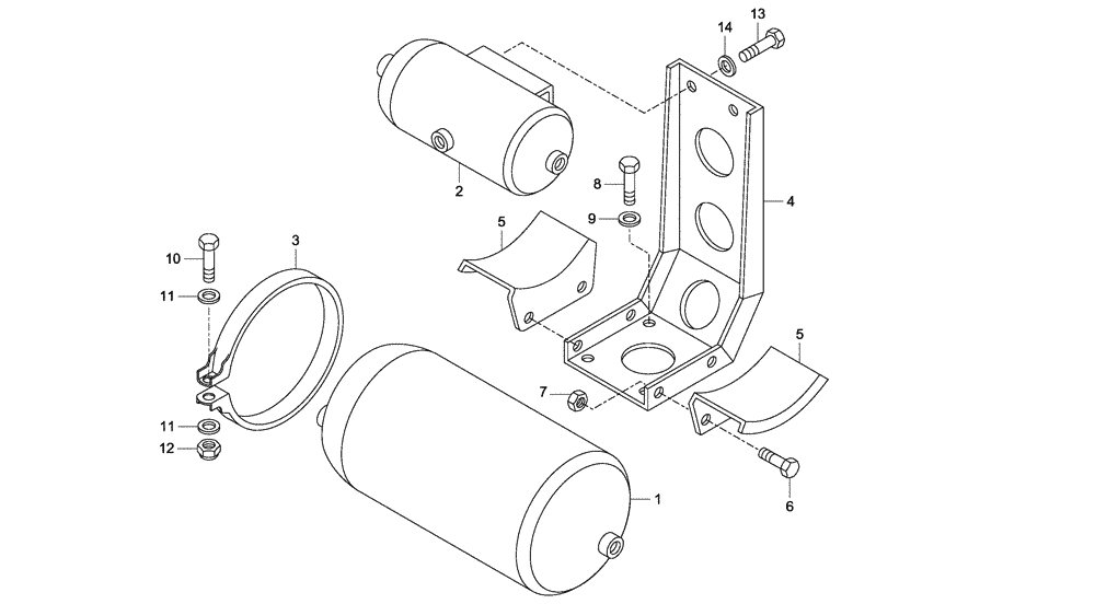 Схема запчастей Case 335 - (47A00011764[001]) - BRAKE SYSTEM - AIR TANKS CLAMPING (09) - Implement / Hydraulics / Frame / Brakes