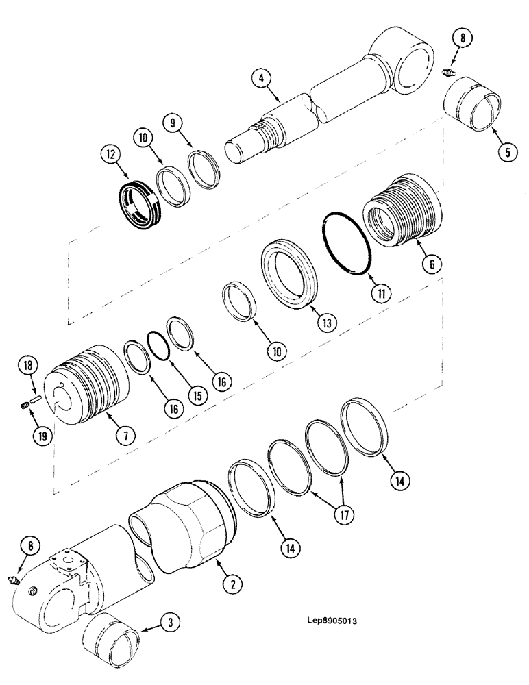 Схема запчастей Case 688C - (8G-096) - BUCKET CYLINDER, (-11081) (07) - HYDRAULIC SYSTEM