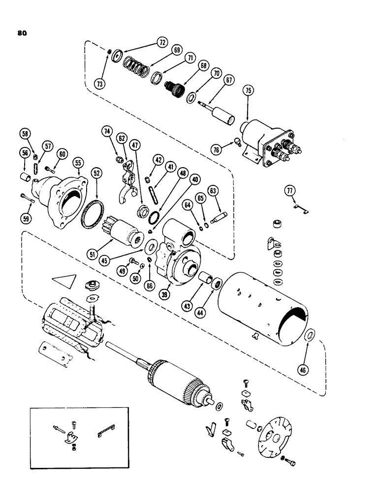 Схема запчастей Case 850C - (080) - R46156 STARTER (06) - ELECTRICAL SYSTEMS