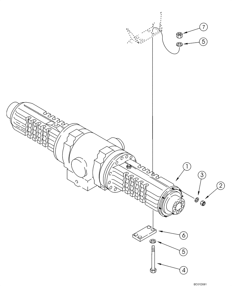 Схема запчастей Case 586G - (06-23) - AXLE, FRONT DRIVE - MOUNTING (06) - POWER TRAIN