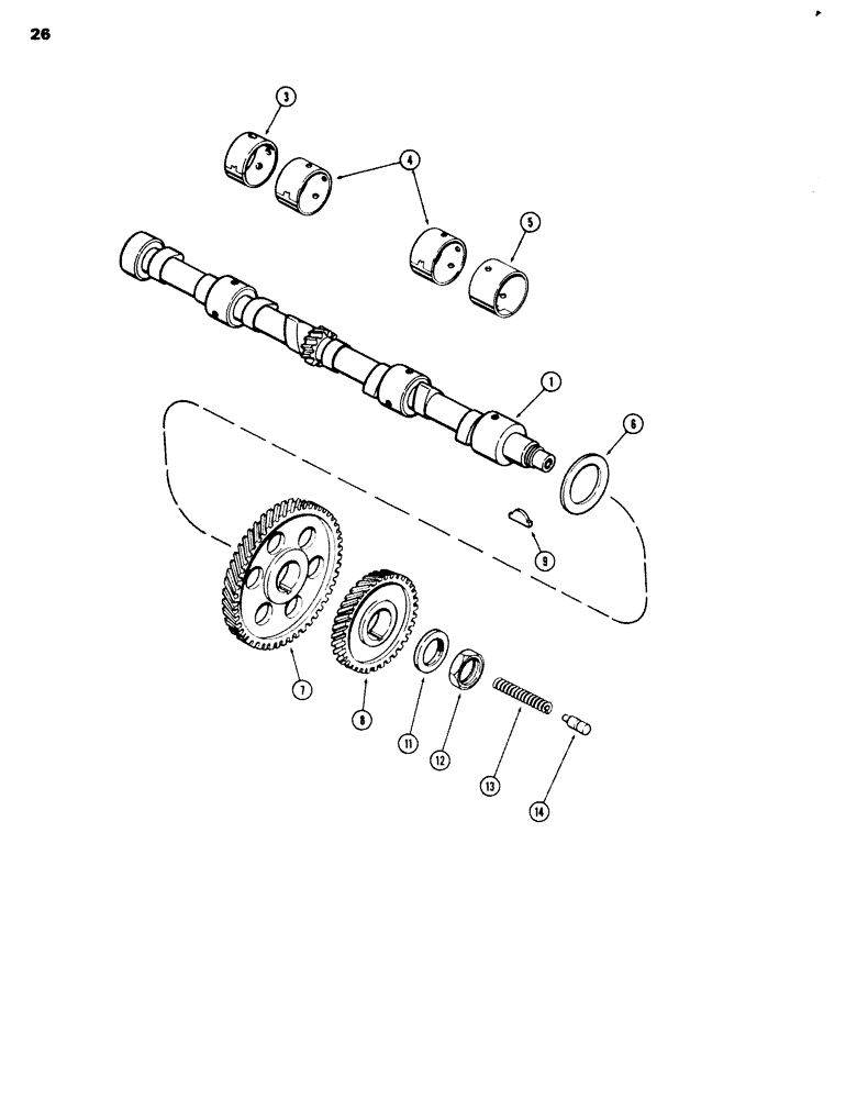 Схема запчастей Case 680G - (026) - CAMSHAFT, 336BD DIESEL ENGINE (02) - ENGINE