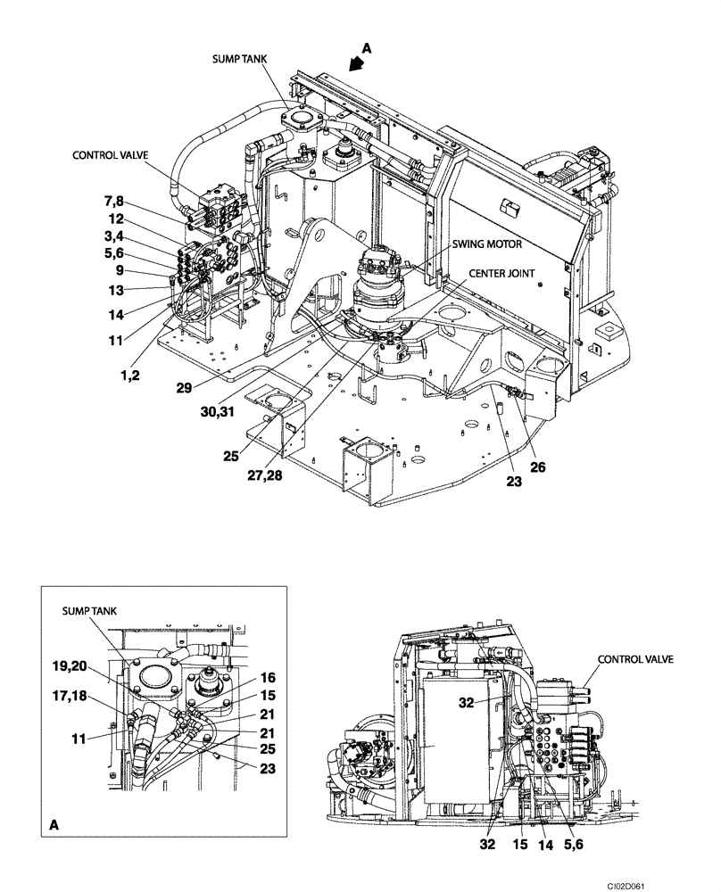 Схема запчастей Case CX75SR - (08-10) - HYDRAULICS - DRAIN LINE, MODELS WITH LOAD HOLD (08) - HYDRAULICS