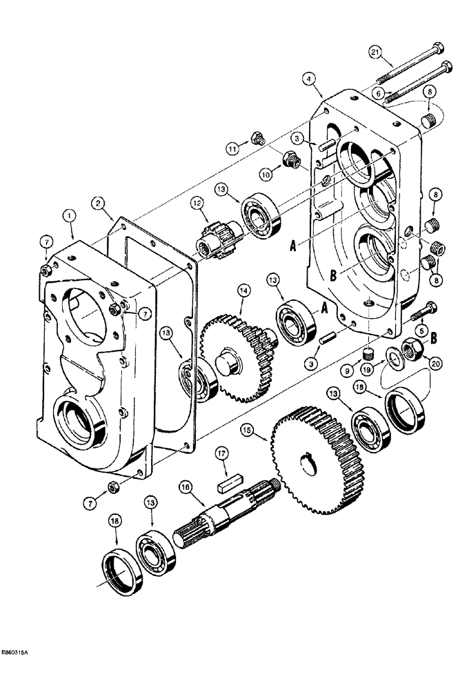 Схема запчастей Case MAXI-SNEAKER - (06-012) - TRANSMISSION ASSEMBLY (06) - POWER TRAIN