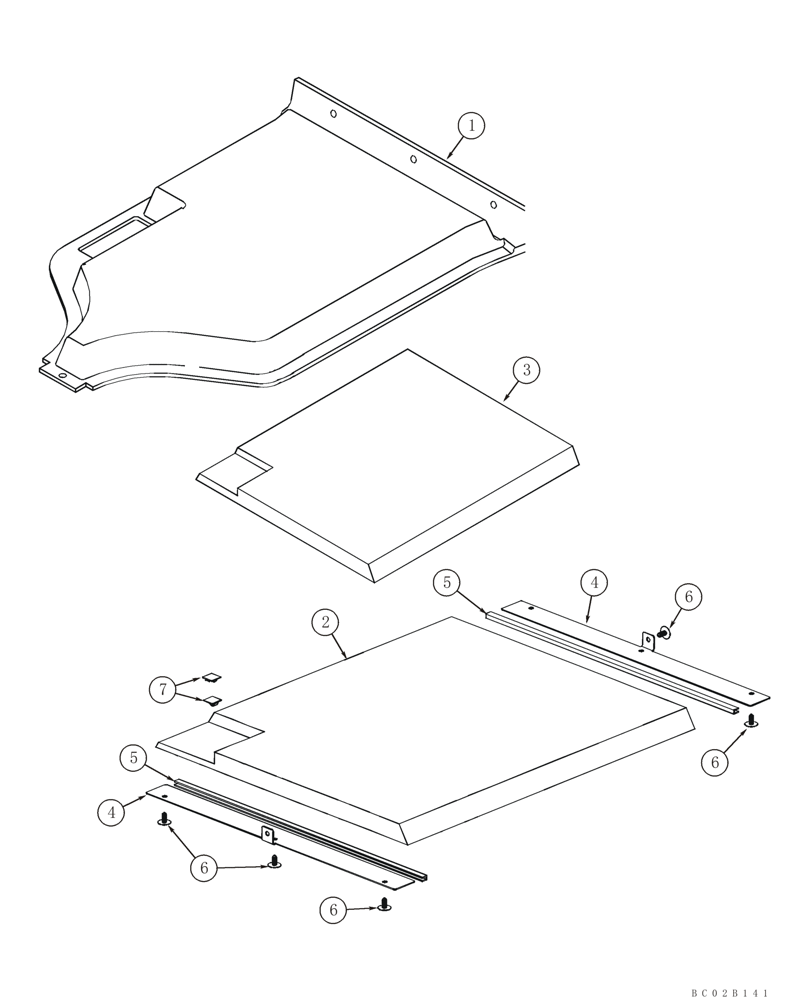 Схема запчастей Case 85XT - (09-31) - CANOPY, ROPS - HEADLINER (09) - CHASSIS