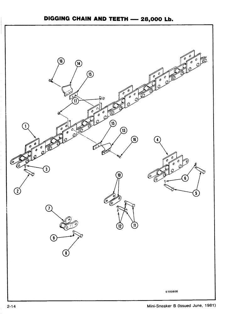 Схема запчастей Case CASE - (2-14) - DIGGING CHAIN AND TEETH - 28,000 LB. (18) - MISCELLANEOUS