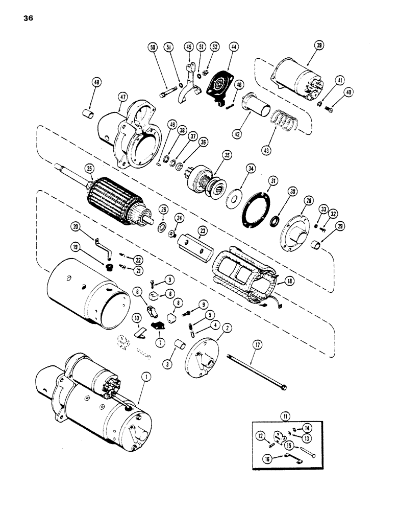 Схема запчастей Case DH5 - (36) - STARTER (55) - ELECTRICAL SYSTEMS