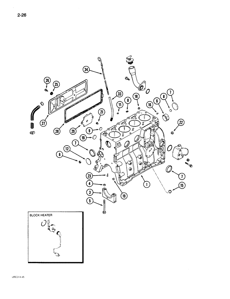 Схема запчастей Case W11B - (2-026) - CYLINDER BLOCK, 4T-390 ENGINE (02) - ENGINE