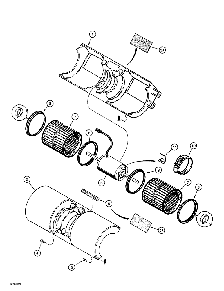 Схема запчастей Case 721B - (4-60) - CAB BLOWER (04) - ELECTRICAL SYSTEMS