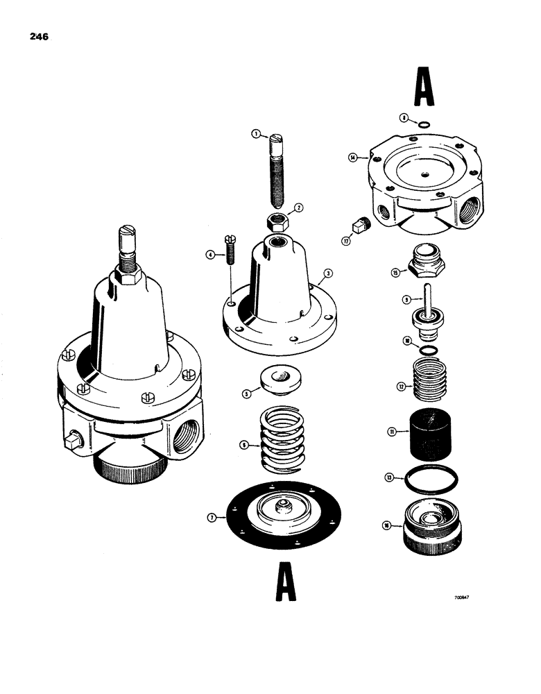 Схема запчастей Case W26B - (246) - BRAKE SYSTEM, L46498 REGULATOR VALVE (07) - BRAKES