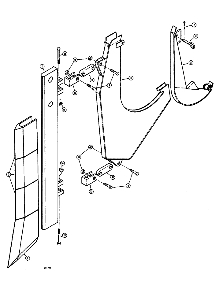 Схема запчастей Case 475 - (179A) - CHUTES AND BLADES, TRACTOR SN. 3049850 AND AFTER, SINGLE (89) - TOOLS
