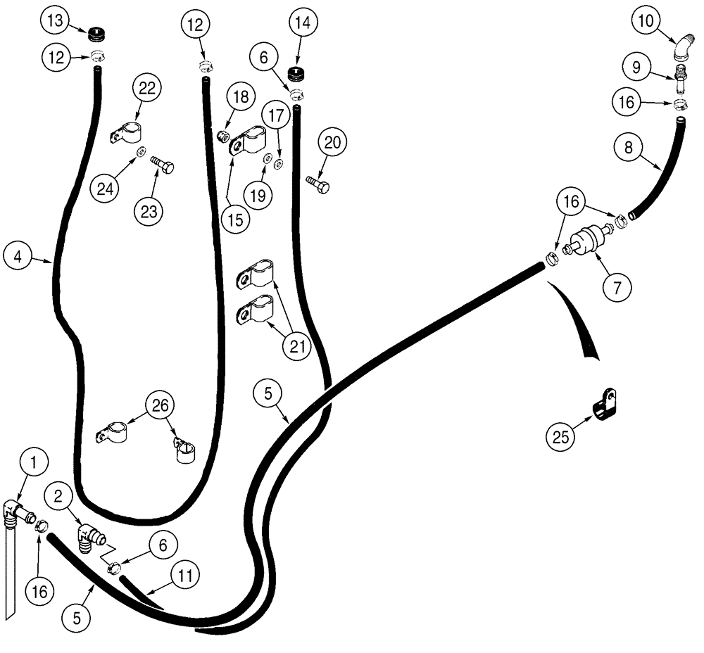 Схема запчастей Case 621D - (03-03) - FUEL LINES - FILTER, IN-LINE FUEL (03) - FUEL SYSTEM