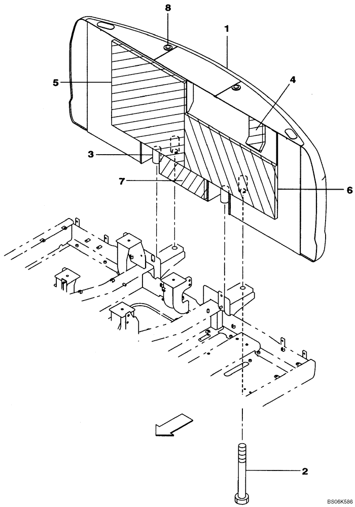 Схема запчастей Case CX210BLR - (09-04) - COUNTERWEIGHT - SOUNDPROOFING (09) - CHASSIS/ATTACHMENTS