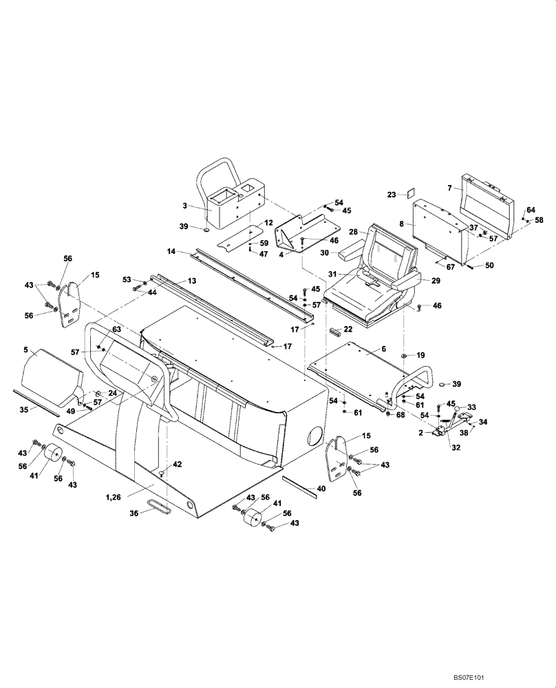 Схема запчастей Case DV204 - (12-150/4[01]) - OPERATORS COMPARTMENT (GROUP 150/4) (09) - CHASSIS/ATTACHMENTS