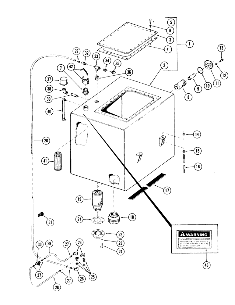 Схема запчастей Case 120 - (221) - HYDRAULIC OIL RESERVOIR AND ATTACHING PARTS (35) - HYDRAULIC SYSTEMS